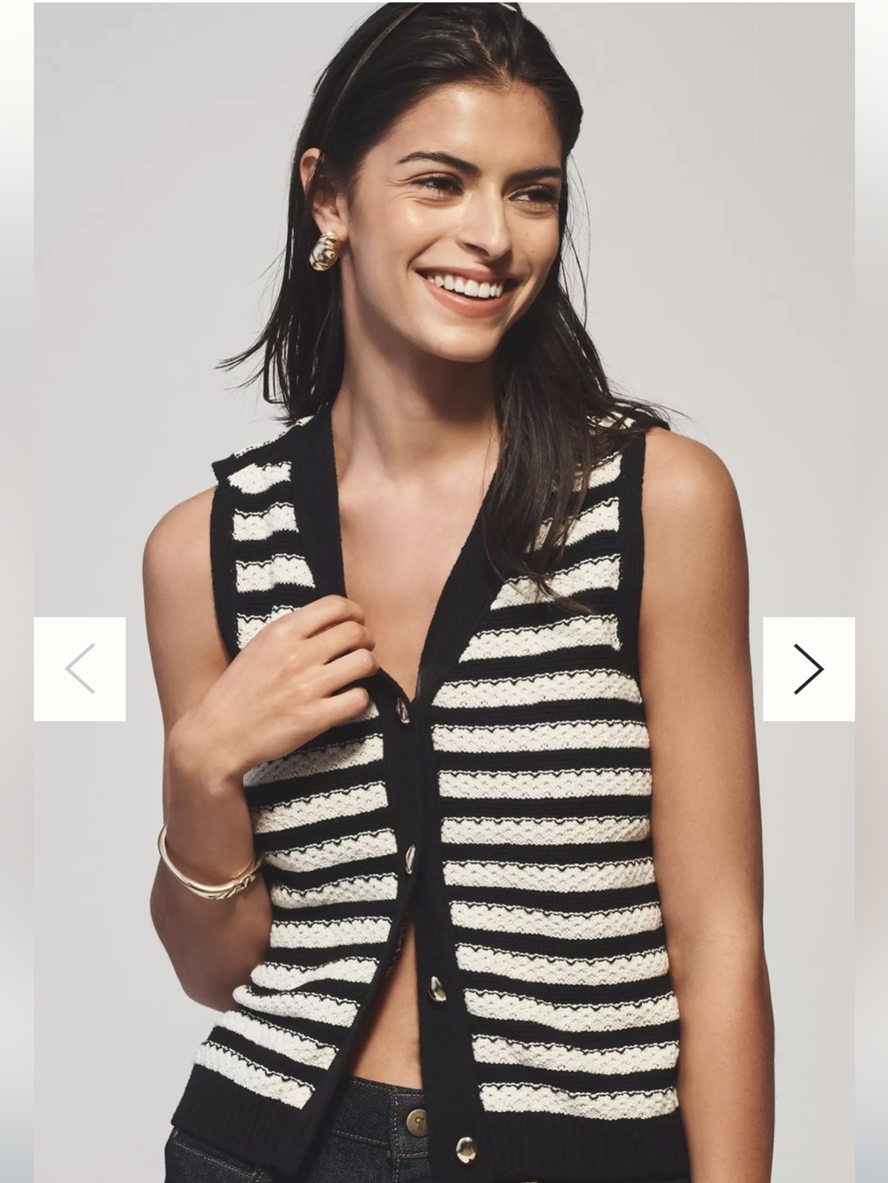 Maeve Button-Front Sweater Tank Top